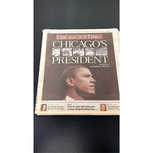 Vintage‎ January 20, 2009 Chicago Sun-Times Barack Obama Inauguration Newspaper